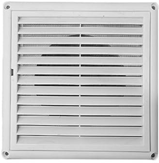 Louvered Wall Ventilation Grille, 200mm White Ceiling Extractor Fan Cover with Insect Screen for Kitchen, Bathroom and Bedroom