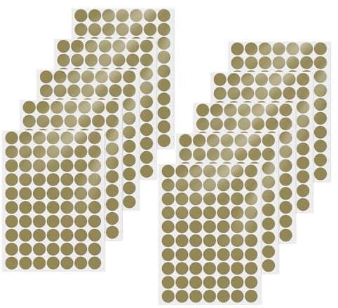 YIKIADA 700 Stück Gold Klebepunkte Aufkleber 25 mm Vinyl Selbstklebende Abnehmbar Runde Etiketten Wasserdicht Punktaufkleber für Büro