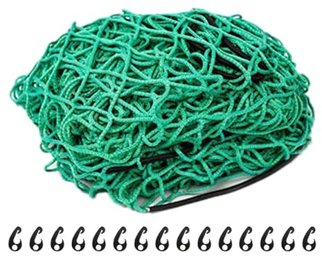 ALI2 1.5mx2.2m Filet Remorque avec 15 Crochets en Plastique et Cordon Élastique,Filet pour Remorque pour Camions,Remorques,Vert (1.5m*2.2m)
