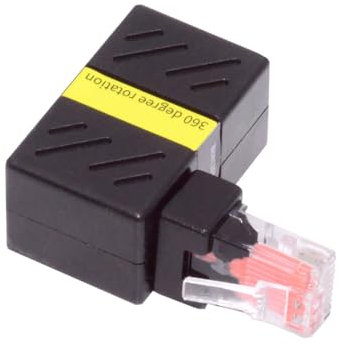 NFHK Adaptateur CAT6 UTP mâle vers femelle coudé rotatif à 360 degrés RJ45 8P8C 1000 Mbps pour réseau LAN Ethernet, NF-UT-022