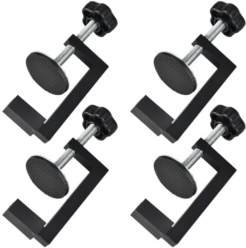 4PCS G Clamp Heavy Duty Screw 4'' C Clamps Welding Clamps Small Clamps Universal Table Clamp with 2.24'' Jaw Opening Adjustable Desk Mount Holder Stand for Assembly, Fastening, Woodworking Welding