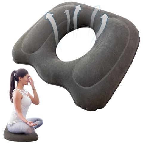 Fouvin Aufblasbares Donut-Kissen, Orthopädisches Sitzkissen, Büro-Sesshaft, Nach op, Sitzkissen Rund, Ergonomisches Ringkissen, Hämorrhoiden-Dekubitus-Steißbein-Entlastungs-Sitzring Hemoridenkisse
