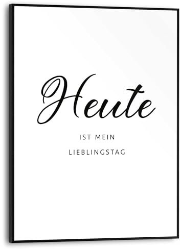 REINDERS Gerahmtes Bild, Heute, Küche, Poster, Wanddeko, Room Decor, MDF, Schwarz-Weiß, 40x30cm