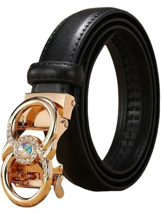 YIMAIWLX gürtel damen Gürtel Frauen Luxuskleid Kuhläden Leder Automatische Schnalle Frauengürtel-c-black-110 Cm