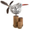 ART-CRAFT Vogel Windspiel mit Feder Propeller als Maritime deko, Balkon-deko oder als Garten-Dekoration und Propeller (Möwe Erna)