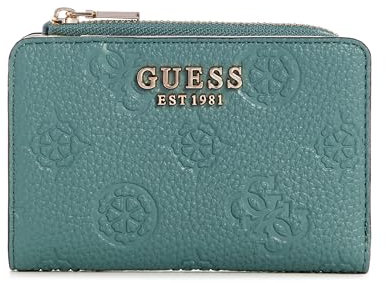 GUESS Damen Cresidia Zip Around Card Case Wallet, Blaugrün/EIN Hauch von Paradies (Trace of Paradise), Einheitsgröße
