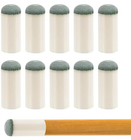 WeddHuis Cabezales para Tacos De Billar, Paquete De 10 Puntas para Tacos Billar, No Requiere Pegamento, Puntas De Repuesto para Taco De Billar De 13 Mm