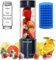 mini blender smoothie portable action petit meilleur verre en melangeur avec bol sans fil pour smoothies batterie rechargeable USB (Nero intenso)