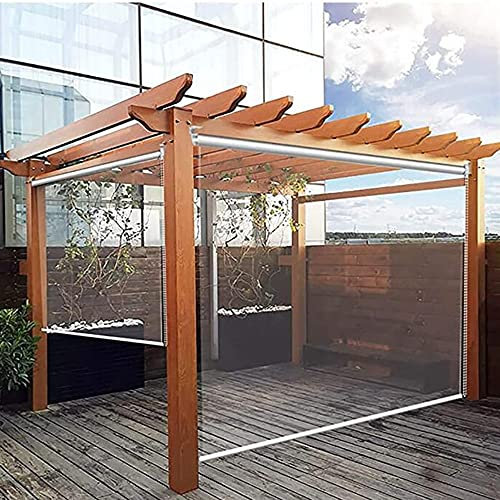 OUPAIAI Roller Blinds Outdoor Clear/Transparent Vinyl Roller Blind,Waterproof, For Pergola, Porch, Cabana And Gazebo Indoor/Outdoor Sheer Drapes All Installation Parts Included(65x85cm)