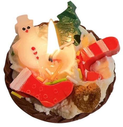 Weihnachtskerzen-Düfte Ei Tart Form Kerzen Dekorative Winterkerze Handgemachte Heimdekorationen für Valentinstag, Weihnachten, Geburtstag