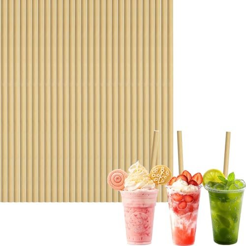 Brown Paper Straws for Craft,100Pcs Biodegradable Disposable Straw,8 Inch 6mm Bore Paper Drinking Straws Coffee Juice Cocktail Straws for Birthday Wedding Baby Shower Party and DIY Decorations