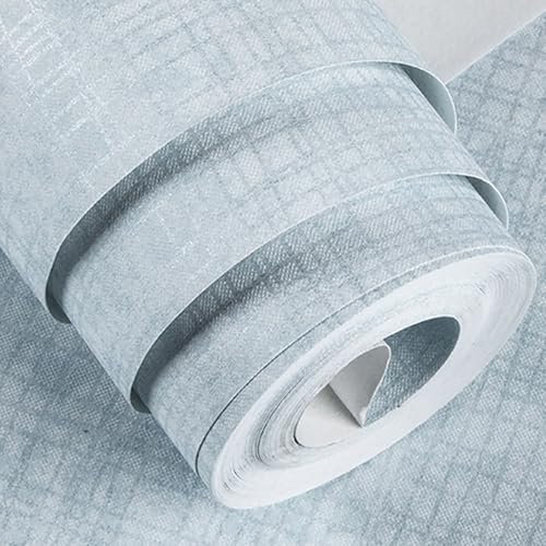 Trafagala Light Blue Mix Plain Tartan Design Textured Wallpaper Free No Match Striped Wallpaper for Adults Kids Bedroom Living Room Hallway Stairs Lounge
