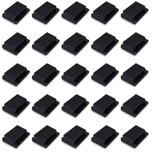 Losueeun 30X Kabelhalter Kabelclip Kabelklemme Selbstklebend Schwarz