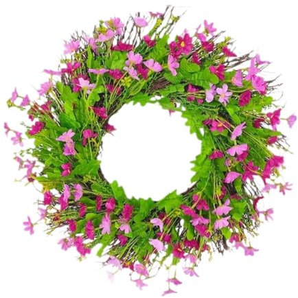 MagiDeal Frühlingskranz, künstlicher Blumenkranz, Orchideen-Girlande, hängende Verzierung für Festival, Veranda, drinnen und draußen, Büro, Fenster