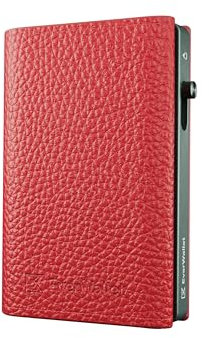 EverWallet Portafoglio Uomo e donna Slim in Pelle e Alluminio – Smart Wallet con Porta Carte di credito, Meccanismo Espulsione, RFID Block – Minimalista e Sottile – Made in Italy (Rosso)