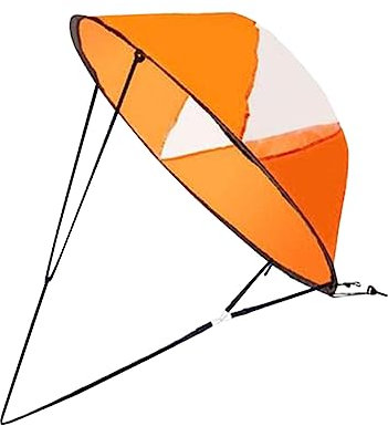 ibasenice Velas Portátiles Doblar Accesorio Canoas Plegable Pabellón Sorber Kayac Navegar con Ventana Transparente Navegar a Favor del Viento Remo Canoa Kayak Vela Naranja