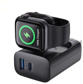 Dudùu - Alimentatore 3-in-1 23W Veloce con Supporto Pieghevole – Caricatore USB Multiplo con Ricarica senza fili per Smartwatch, Smartphone e Auricolari, Stazione di Ricarica Compatta da Viaggio