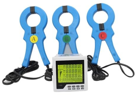 HDGYUA Compteur de kWh triphasé 100 A - 1000 A avec Fonction Clear et Communication RS485 avec capteur de Pince (380 V 600 A)(450v 1000a)