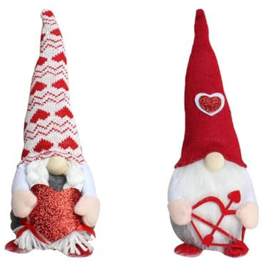 Fnfhsa Valentinstag Wichtel Plüsch Set Valentinstag Wichtel Dekorationsset 2PCS Herr und Schwedische Tomte Wichtel
