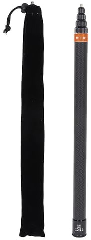 Selfie Stick, Palo Selfie Invisible 3m, Cámara de Movimiento Selfie Stick | Palo para Selfies de Fibra de Carbono, para Insta360 X3/X5/ONE RS/GO 2, Incluye Funda de Transporte (Dorado)