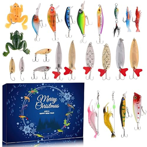 Aolawco 24 Stücke Kunstköder Spinner Blinker Set Barsch Köder Angelköder Set Jigspinner Angelköder Barsch Angel Köder Kunstköder Angeln Barschköder Angelzubehör