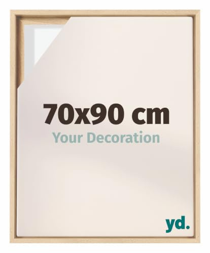 yd. Schattenfugenrahmen 70x90 Buche - Rahmen für Leinwand - MDF Lyon | Schattenfugenrahmen für Leinwände, Geeignet für Leinwände bis 2 cm Dicke, Ohne Rückwand und Glas, Made in Holland