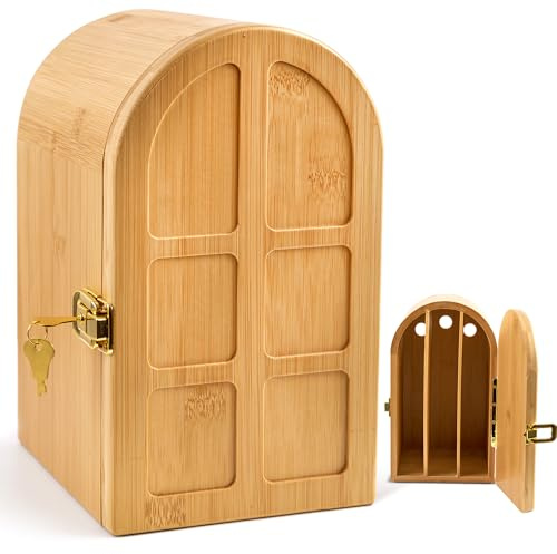 COZFUR Bamboo Phone Jail with Lock, Phone Box for Family Time | Cell Phone Lock Box with 3 Charging Holes, Self-discipline Box Help People Focus Back