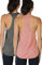 icyzone Yoga Sport Tank Top Damen Racerback Lauftop Fitness Running Shirt Oberteile, 2er Pack (L, Charcoal/Pink)