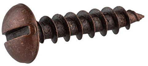 5/8 Antique Copper Round Head Slot Drive Wood Screws (Pack of 100) Screws for File Card Holders, Cabinets, Woodworking, Antique & Modern Furniture | SC-AC658R (100)