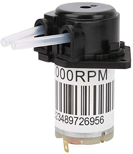6V Silent Peristaltic Pump Schlauchpumpe Selbstansaugender Pumpendosierkopf für die chemische Analyse im Aquariumlabor(6V Flat black)