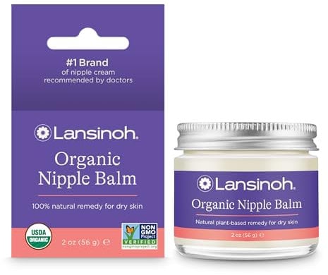 Lansinoh BIO Brustwarzensalbe, USDA zertifiziert, sicher für Mama und Baby mit Kokosöl und Arganöl, 56 g