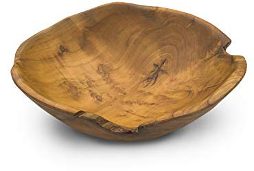 MAISONICA Teak Root Wooden Rustic Table Bowl Small - Diameter 30cm Approx