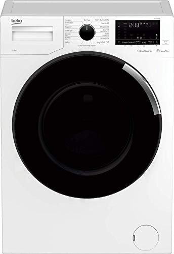 Beko WTC81465S b300 freistehender Waschvollautomat, Waschmaschine, 8 kg, 1400 U/min, Bluetooth, Fleckenprogramm, Pet Hair Removal, AquaWave, ProSmart Inverter Motor, Weiß