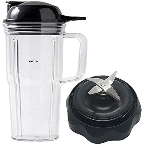 Replacement Combo Easy Twist Extractor Blade with personal 24oz handle cup and to go lid for Nutribullet Select 1200&blender Combo ZNBF30400Z/ZNBF30500Z/NBF50400 (3, 1x24oz cup with handle)
