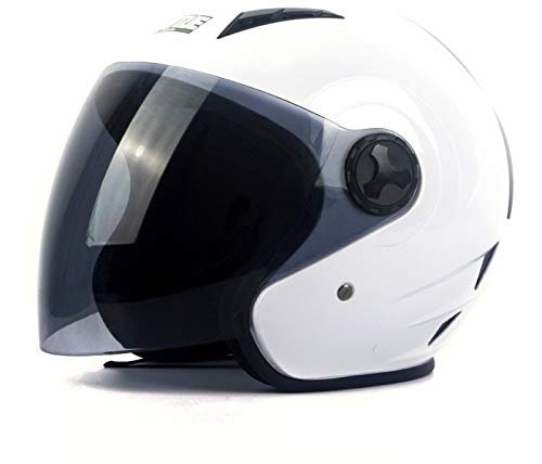 YZHY Motorrad Roller Sturz Helm,Mode halboffener Helm mit Schutzbrille，Vier Farben,Vier Größen，Unisex (Braune Linse)