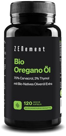 Huile d’Origan, Standardisée à 80 % de Carvacrol et 2 % de Thymol – Avec Huile d’Olive Vierge Extra Biologique pour une Meilleure Absorption – 120 Capsules – Zenement