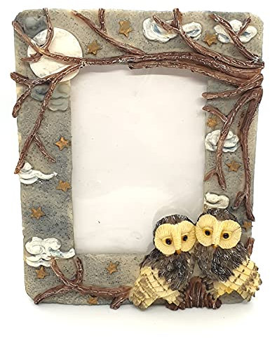 Bilderrahmen Eule Deko - 18cm Bilderrahmen Eule Dekoration