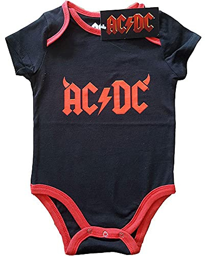 AC/DC Kids Baby Grow: Horns - 6 - 9 Months - Black
