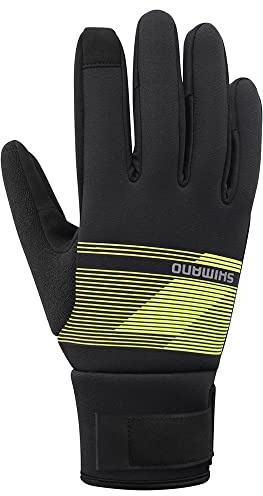 SHIMANO Herren Windbreak Thermal Handschuhe, Neon Yellow, L
