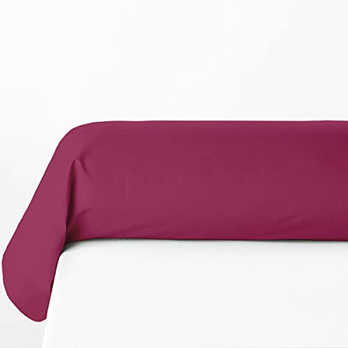 Lot de 2 taies de traversin 100% Coton – Douces, Respirantes et lavables – Tissage serré – Fuchsia – Taille 85x185 cm – Certifiées Oeko-TEX