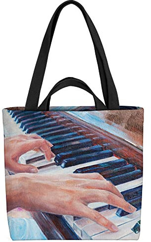 VOID Klavier Malerei Musik Tasche 33x33x14cm,15l Einkaufs-Beutel Shopper Einkaufs-Tasche Bag