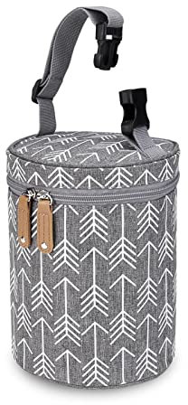 A/R Baby Bottle Bag - Portable Insulated Leak Proof Milk Bottle Carrier - Reusable Breast Milk Cooler Bag for Nursery Travel Camping (Grey),Gray