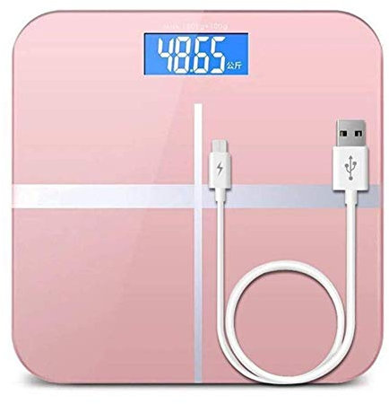 Professional Intelligent Electronic Scales Home Floor Anti-skid Scale Digital Temperature Bathroom Scale USB Charging Scale Display durable (Color : Rose gold) (Rose Gold)