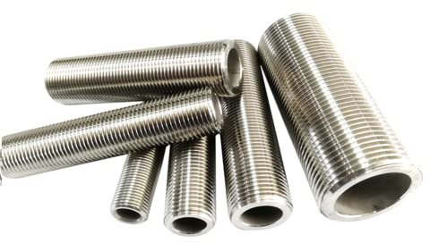 2 Stück 304 Edelstahl Gewinde-Lampen-Rohrnippel, M8 x 30 mm Öffnung: 5 mm, zur Befestigung, Stiftlehre, Scharniere usw.