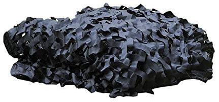 Mdurian Tarnnetz Camouflage Netz Sonnenschutz Tarnung Camo Net für Jagd Camping Dekoration Schutz Zeltschirm Reines Schwarz 4m x 5m