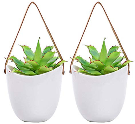 2 Pieces Wall Ceramic Planter Large Indoor Pots Outdoor Succulent Plants Decoration