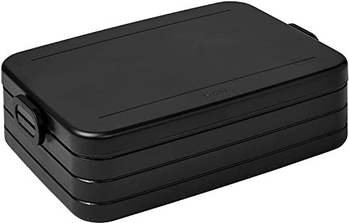 Mepal Brotdose Large – Brotdose To Go - Lunchbox für 4 Sandwiches oder 8 Brotscheiben - Meal Prep Box - Brotdose Erwachsene - Essenbox mit Unterteilung - Old Nordic black Schwarz