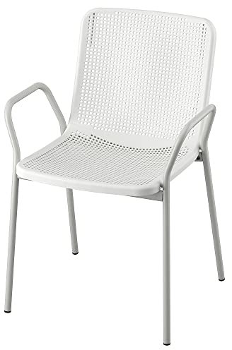 IKEA TORPARÖ Stuhl mit Armlehnen, in/draußen, weiß/grau