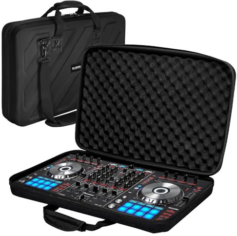 LVKAYCE Hartschalenkoffer, kompatibel mit Pioneer DJ-Controller RX, SX, SX2, SX3/DDJ-FLX6/Denon MC7000, schützende Tragetasche, Schwarz (L-69,5 x 40,9 x 10,2 cm)