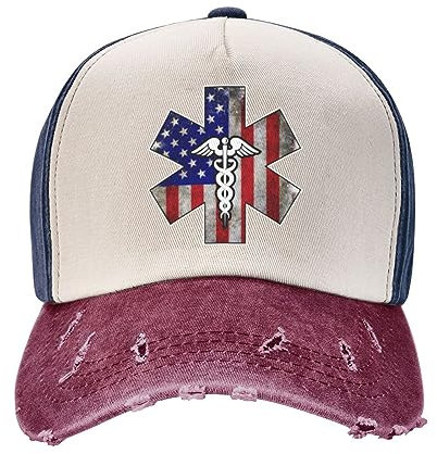 Generic Baseball Cap EMS Star of Life EMT Paramedic Medic American Flag Baseballkappe Mode Trucker Hut Unisex Golf Caps Für Golf Running Outdoor